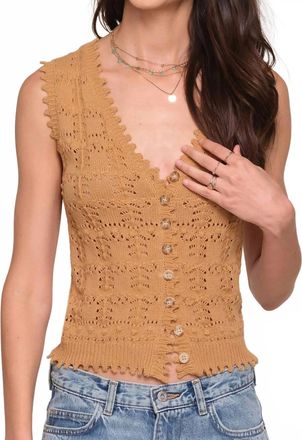 Heartloom Bestie Knit Vest In Chai