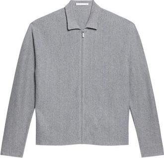 Helmut Lang Linen & Cotton Blend Zip Cardigan in Cool Grey at Nordstrom, Size X-Large