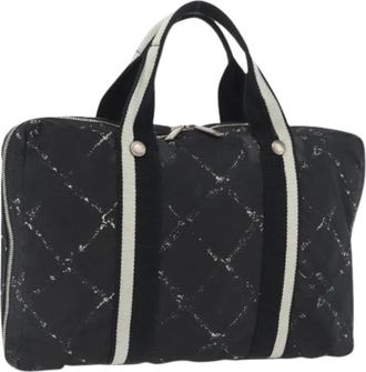 Chanel Pre-owned Handbags, female, Black, Size: ONE SIZE Pre-owned Vintage Nylon Hand Bag