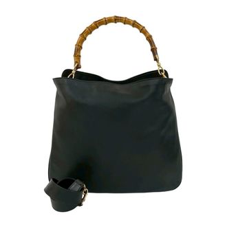 Gucci Black Leather Handbag Shoulder Bag Tote Bag (Pre-Owned)