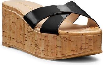 Stuart Weitzman Dayna Platform Wedge Sandal in Black at Nordstrom, Size 8.5