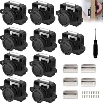 OEM 10 Cerraduras Para Autocaravanas, Cerradura De Metal Con Bot&oacute;n Pulsador Para Puertas, Cerradura Para Muebles, Cerradura De Armario, Cerradura De Bot&oacute;n