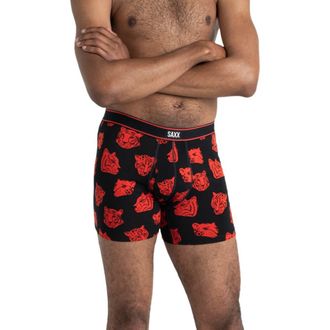 Saxx Daytripper Comfort Stretch Boxer Briefs in Pineapple Field-Black at Nordstrom, Size X-Small