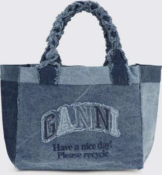Ganni Borsa in denim con logo ricamato