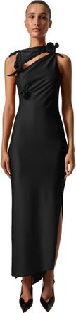 Coperni Asymmetrische Bloemenjurk - Dames - Maxi kleedjes - Zwart - XS - Kleedjes