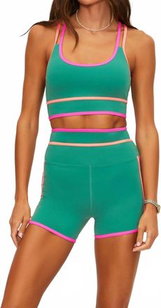 Beach Riot Womens Anari Top In Rally Green Colorblock