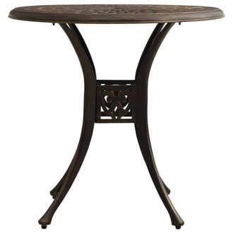 Berkfield Home Garden Table Bronze 78x78x72 cm Cast Aluminium in Brown | Size: 78 x 78 x 72 cm