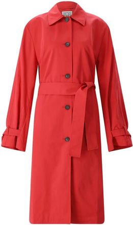 Toteme Klassieke Trenchcoat - Dames - Trenchcoats - Rood - L - Katoen - Jassen