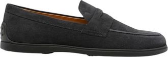 Tod's Suede Penny Loafers - male - Tods - Loafers - Gray - 5 1/2 UK - Shoes