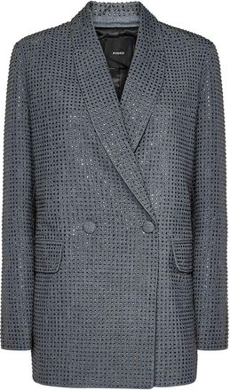Pinko Viscose Blend Double-Breasted Blazer