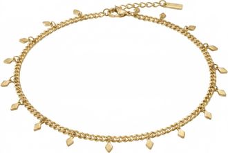 Pompeii3 Sabrina Anklet 4mm Curb Chain 10 Lobster Clasp 18k Plated Yellow gold