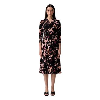 Joseph Ribkoff Kleedjes, Dames, Veelkleurig, 5Xl, Abstract Midi Jurk