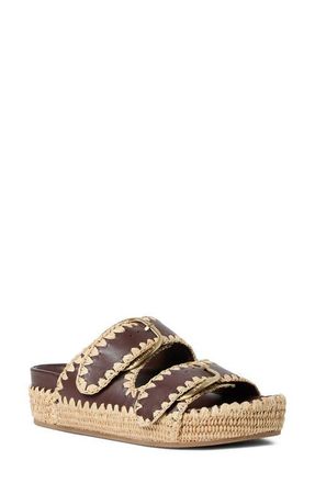 Loeffler Randall Nico Slide Sandal in Chocolate/natural at Nordstrom, Size 10.5