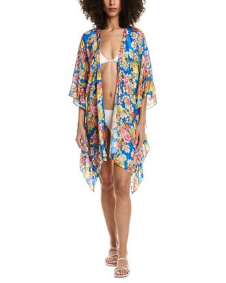 Johnny Was Short Ruffle Silk-Blend Kimono