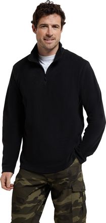 Mountain Warehouse Camber II Mens Half-Zip Fleece - Lightweight & Quick Dry Microfleece - Autumn, Winter, Outdoors Black XXS