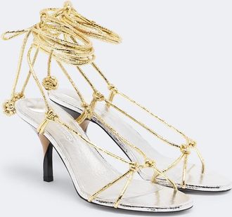 Jacquemus Tourni metallic leather sandals
