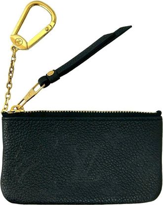 Louis Vuitton Black Leather Coin Purse/Coin Case (Pre-Owned)