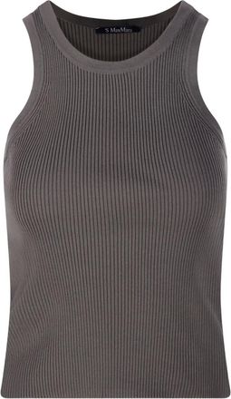 Max Mara Top smanicato a coste - Grigio