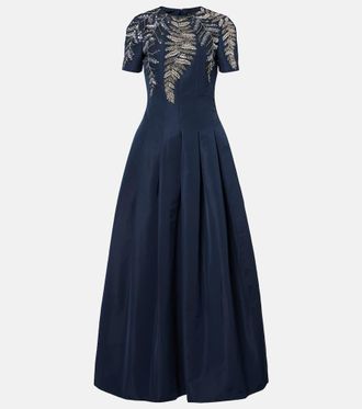 Oscar De La Renta Embellished faille gown