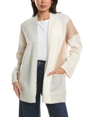 Fort&eacute; Cashmere Lofty Colorblock Alpaca-Blend Cardigan