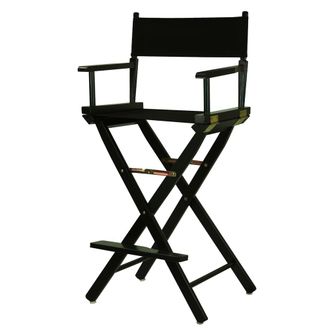 Casual Home 30 Directors Chair Black Frame-Black Canvas