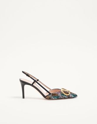 Valentino Garavani VLogo Signature Slingback Pumps with Embroidery 80mm Wo