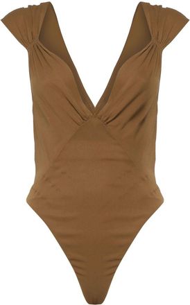 Saint Laurent Body Incrociato Sul Retro In Seta Semitrasparente-Donna