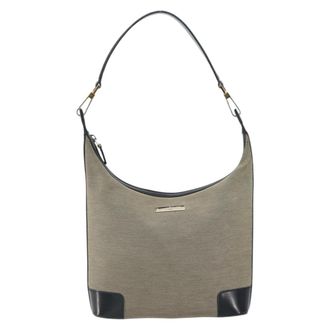 Gucci Zip Hobo Canvas Beige Canvas Handbag (Pre-Owned)