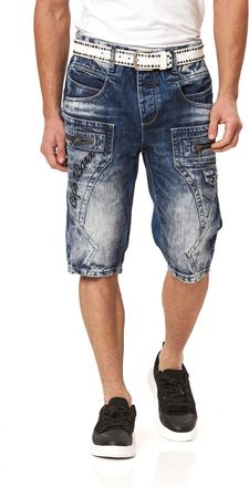 Cipo & Baxx Jeansbermudas CIPO & BAXX, Herren, Gr. 29, N-Gr, blau, Denim/Jeans, Obermaterial: 100% Baumwolle, Abriebeffekte, regular fit kniebedeckend, Jeans Jean