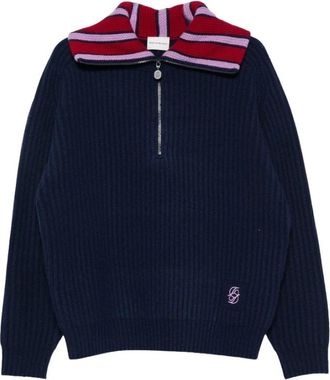 Dr&ocirc;le de Monsieur Sweatshirt - Heren - Ronde hals truien - Blauw - M - Katoen - Truien & Vesten