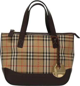 Burberry Tweedehands Canvas handtassen - Dames - Vintage Handtas - Beige - ONE Size - Leer - Vintage