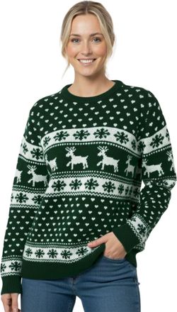 Janisramone Hamishkane Womens Christmas Jumpers, Knitted Reindeer Snowflake Christmas Jumper for Women UK, Novelty Long Sleeve Pullover Sweater Ugly Funny Jumpers