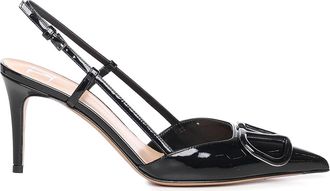 Valentino Garavani Vlogo Signature Patent Leather Slingback Pump
