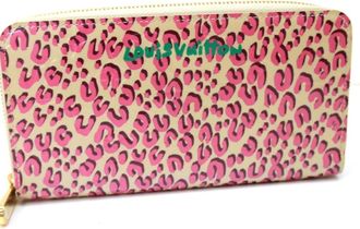 Louis Vuitton Vernis Blanc Corail Pink Monogram Vernis Leopard Long Wallet (Bi-Fold) (Pre-Owned)