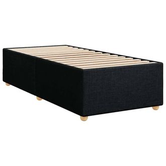 Berkfield Home Soft Bed Frame without Mattress Black&not;Single&not;Fabric in Black | Size: Single