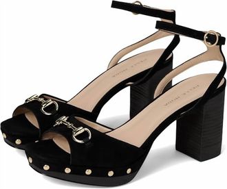 Pelle Moda Womens Anara Platform Sandal In Black Suede