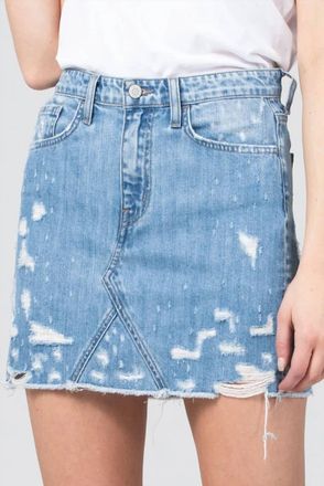 Flying Monkey Stressed Out Mini Skirt In Denim