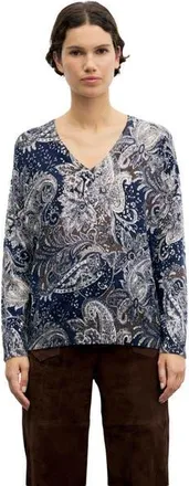 Gerard Darel Rhea Long Sleeve V-Neck Sweater in Navy Blue at Nordstrom, Size X-Large/xx-Large