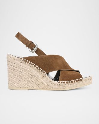 Vince Georgia Suede Espadrille Wedge Sandals
