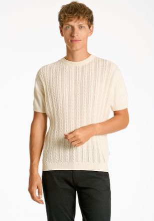 Lindbergh Strickpullover LINDBERGH, Herren, Gr. XXL, pearl wei&szlig;, Strick, Obermaterial: 100% Baumwolle, unifarben, normal h&uuml;ftbedeckend, Rundhals, Pullover Stric