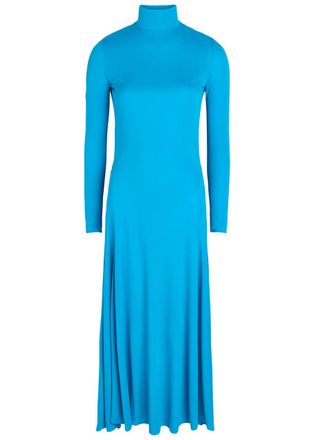 Alaia Heart Cut-out Crepe Midi Dress - Turquoise - 38 (UK10 / S)
