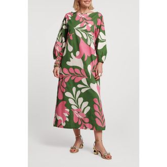 Frances Valentine Minnow Maxi Dress Mid-Century Palm in Treetop/multi at Nordstrom, Size X-Small