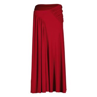 Paco Rabanne Maxi Skirts, female, Red, Size: 2XS Jersey Maxi Skirt with Ruched Details
