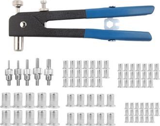 OEM Kit De Herramientas Para Remaches De 86 Piezas, Remachadora Manual De Alta Resistencia Con Tuercas Roscadas M3/m4/m5/m6/m8 Y Mandriles Para Muebles, A