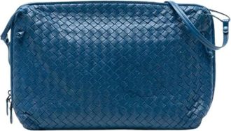 Bottega Veneta Pre-owned Cross Body Bags, female, Blue, Size: ONE SIZE Pre-owned Leather Shoulder Bag