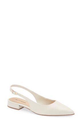 Bottero Alessandra Slingback Pointed Toe Flat in Off White at Nordstrom, Size 6