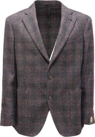 L.B.M. 1911 Geruite Melange Jas - Heren - Blazers - Zwart - L - Katoen - Jassen