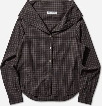 Our Legacy Women s Kaonashi Shirt Black Faux Lumberjack Check