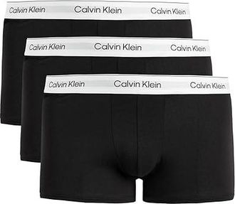Calvin Klein Underwear Icon Cotton Stretch 3-Pack Low Rise Trunk Mens Underwear Black/Black/Black : 2XL, Cotton/Elastane