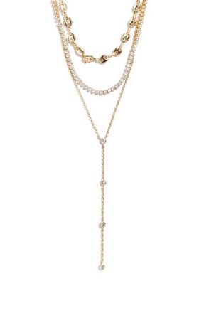 BaubleBar Catalina Layered Y-Necklace in Gold at Nordstrom
